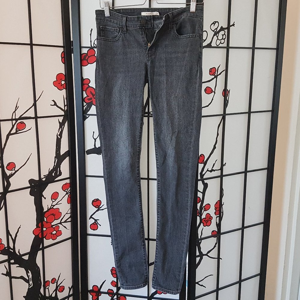 Levi's Grey Acid Wash Skinny Jeans 26x34